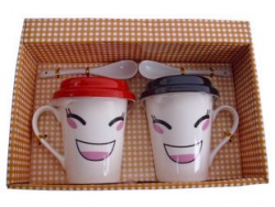 笑臉陶瓷杯子創意杯情侶套裝