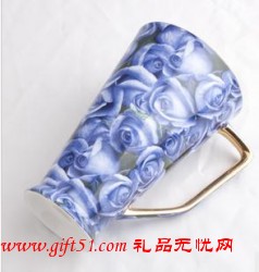 藍色高檔骨瓷杯