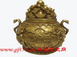 銅質工藝品 聚寶盆
