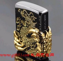 zippo打火機(jī)黑金中國龍
