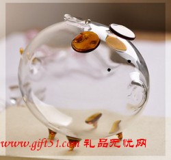 玻璃小胖豬儲(chǔ)存罐