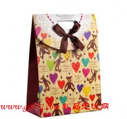 禮品包裝袋 愛心熊手提禮品袋 中號
