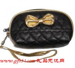 金色蝴蝶結黑色鑰匙包