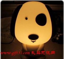 可愛狗報時臺燈