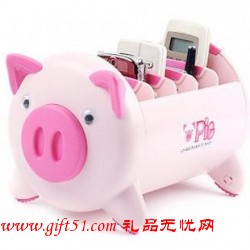 粉紅色可愛小豬收納盒定制 遙控器盒定做