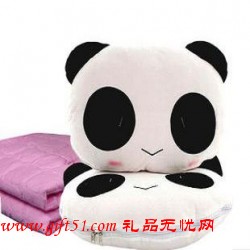 熊貓兩用被 卡通折疊空調被 車用抱枕被定做
