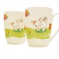 小兔卡通骨瓷對杯 兒童節禮品