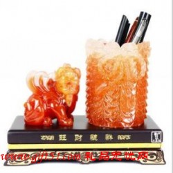 創意商務擺件定制,旺財貔貅筆筒定做