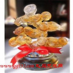 琉璃擺件發財樹,招財樹,搖錢樹定制