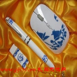 青花瓷筆無線鼠標U盤套裝定制 企業禮品 商務創意禮品