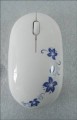 青花單邊小碎花鼠標,青花無線鼠標定制
