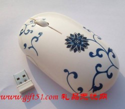 青花向陽花無線鼠標(biāo)定制批發(fā)