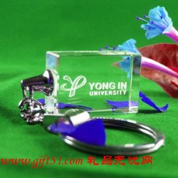 水晶發光鑰匙扣定制,廣告鑰匙扣定做,可雕LOGO