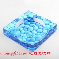 水立方水晶煙灰缸定制
