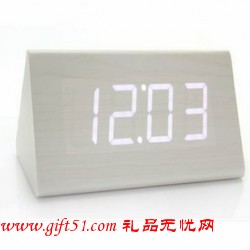 三角形木質多功能電子鐘定制