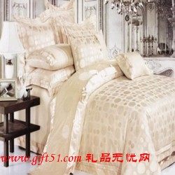 經典米白色相思款天絲錦繡床上用品四件套