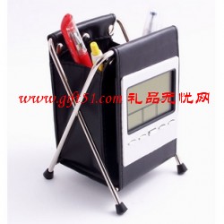 皮質萬年歷筆筒/萬年歷收納架