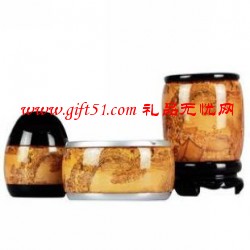 清明上河圖筆筒煙灰缸名片夾三件套