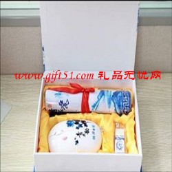 青花瓷時代商務套裝定制(筆+U盤+無線鼠標）