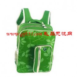 綠葉雙肩背包定制,背包工廠
