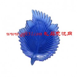 經典炫藍樹葉形琉璃果盤定制