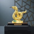 金蛇順通絨沙金擺件定制,蛇年絨沙金工藝品定做
