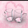 一箭穿心對(duì)杯定制,心形情侶杯定做