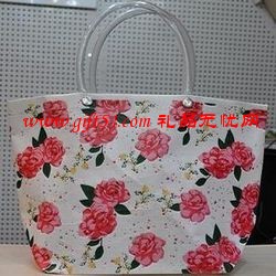 高檔覆膜禮品袋定制,花紋手提環保袋定做