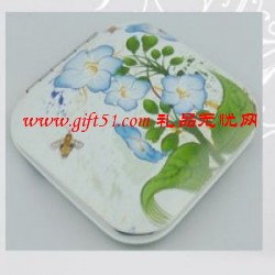 花朵方形飛碟化妝鏡