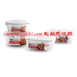 樂扣耐熱玻璃保鮮盒四件套禮盒