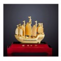 絨沙金福船商務擺件