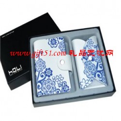 青花瓷鑰匙包商務套裝(卡包+鑰匙包)