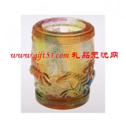 萬(wàn)馬奔騰琉璃筆筒