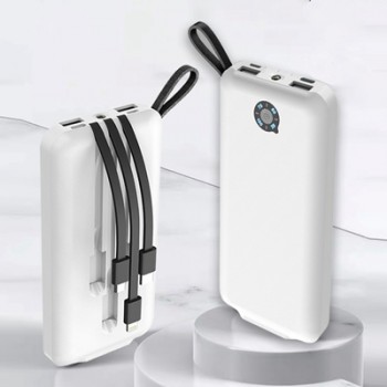 自帶4線數字顯示電量移動電源