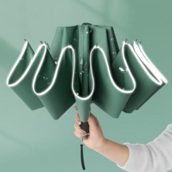 新款反光反向雨傘